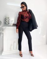 Sonya Red čipkasta bluza