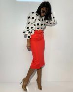 Giselle Coral midi suknja