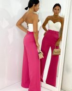 Ingrid Dragon Fruit zvonaste pantalone