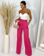 Ingrid Dragon Fruit zvonaste pantalone