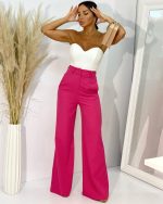 Ingrid Dragon Fruit zvonaste pantalone