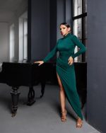 Flavia Teal duga koktel haljina
