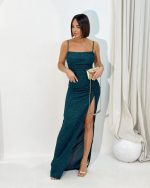 Everly Teal duga haljina