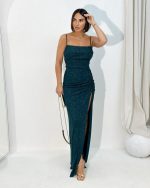 Everly Teal duga haljina