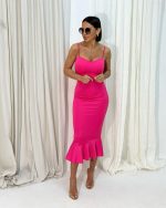 Mermaid Pink midi sirena haljina