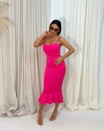 Mermaid Pink midi sirena haljina