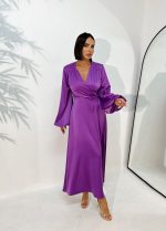 Polina Violet maxi lepršava haljina