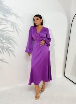 Polina Violet maxi lepršava haljina