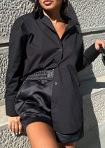Kinsley Black satenski šorts