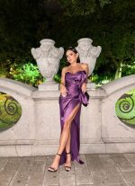 Yvonne Amethyst raskošna haljina sa mašnom