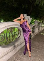 Yvonne Amethyst raskošna haljina sa mašnom
