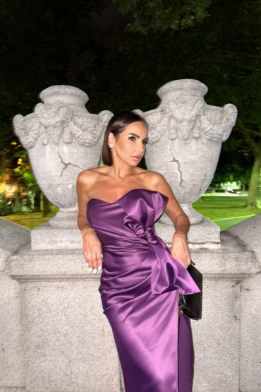 Yvonne Amethyst raskošna haljina sa mašnom