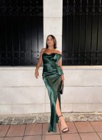 Yvonne Emerald raskošna haljina sa mašnom