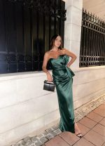 Yvonne Emerald raskošna haljina sa mašnom