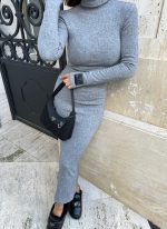 Alesya Grey rolka haljina od trikotaže