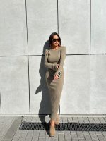 Dasha Mocca duga haljina od trikotaže