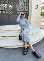 Alesya Grey rolka haljina od trikotaže