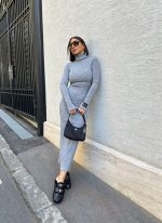 Alesya Grey rolka haljina od trikotaže