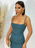 Amelia Emerald midi korset haljina