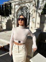 Benedetta Ivory crop top basic bluza