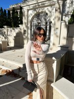 Benedetta Ivory crop top basic bluza