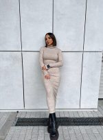 Alesya Beige rolka haljina od trikotaže