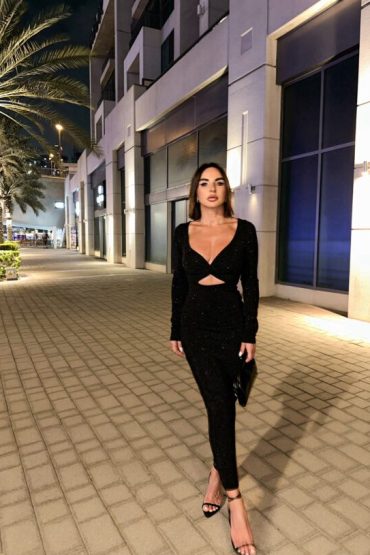 Brenda Black svetlucava midi haljina