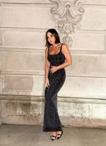 Eva Black duga svetlucava haljina