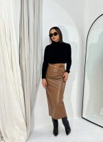 Gema Chocolate midi suknja od vinila