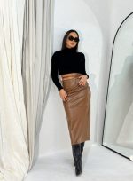 Gema Chocolate midi suknja od vinila