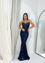Josephine Midnight duga korset šljokičava haljina