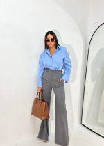 Ingrid Striped Grey trendi pantalone