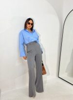 Ingrid Striped Grey trendi pantalone