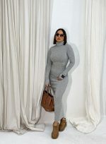 Alesya Ash midi haljina od trikotaže