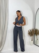 Costanza Grey prugasti co-ord komplet
