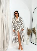 Nadya Sage midi pamučna haljina