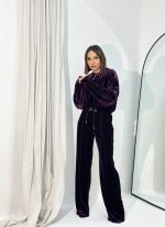 Martina Eggplant plišana komplet trenerka