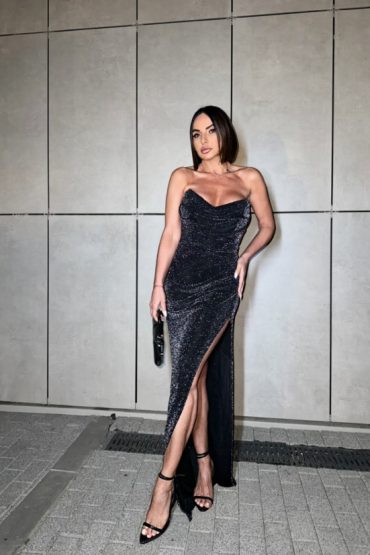 Anna Midnight duga svetlucava korset haljina