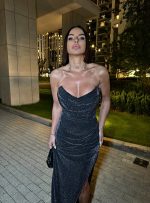 Anna Midnight duga svetlucava korset haljina