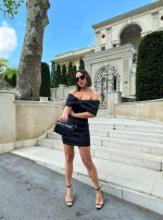 Allegra Black mini haljina otkrivenih ramena