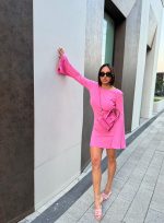 Roxana Pink mini haljina otvorenih leđa