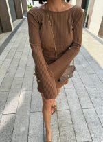 Roxana Hazelnut mini haljina otvorenih leđa
