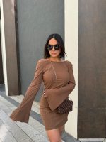 Roxana Hazelnut mini haljina otvorenih leđa