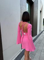 Roxana Pink mini haljina otvorenih leđa