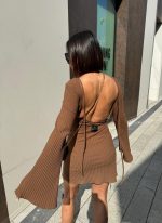Roxana Hazelnut mini haljina otvorenih leđa