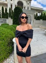 Allegra Black mini haljina otkrivenih ramena