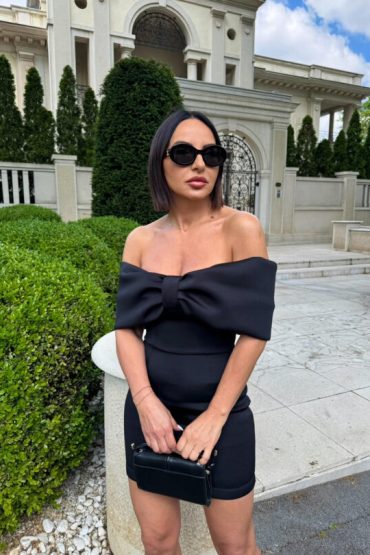Allegra Black mini haljina otkrivenih ramena