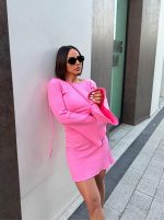 Roxana Pink mini haljina otvorenih leđa