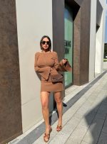 Roxana Hazelnut mini haljina otvorenih leđa