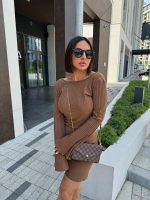 Roxana Hazelnut mini haljina otvorenih leđa
